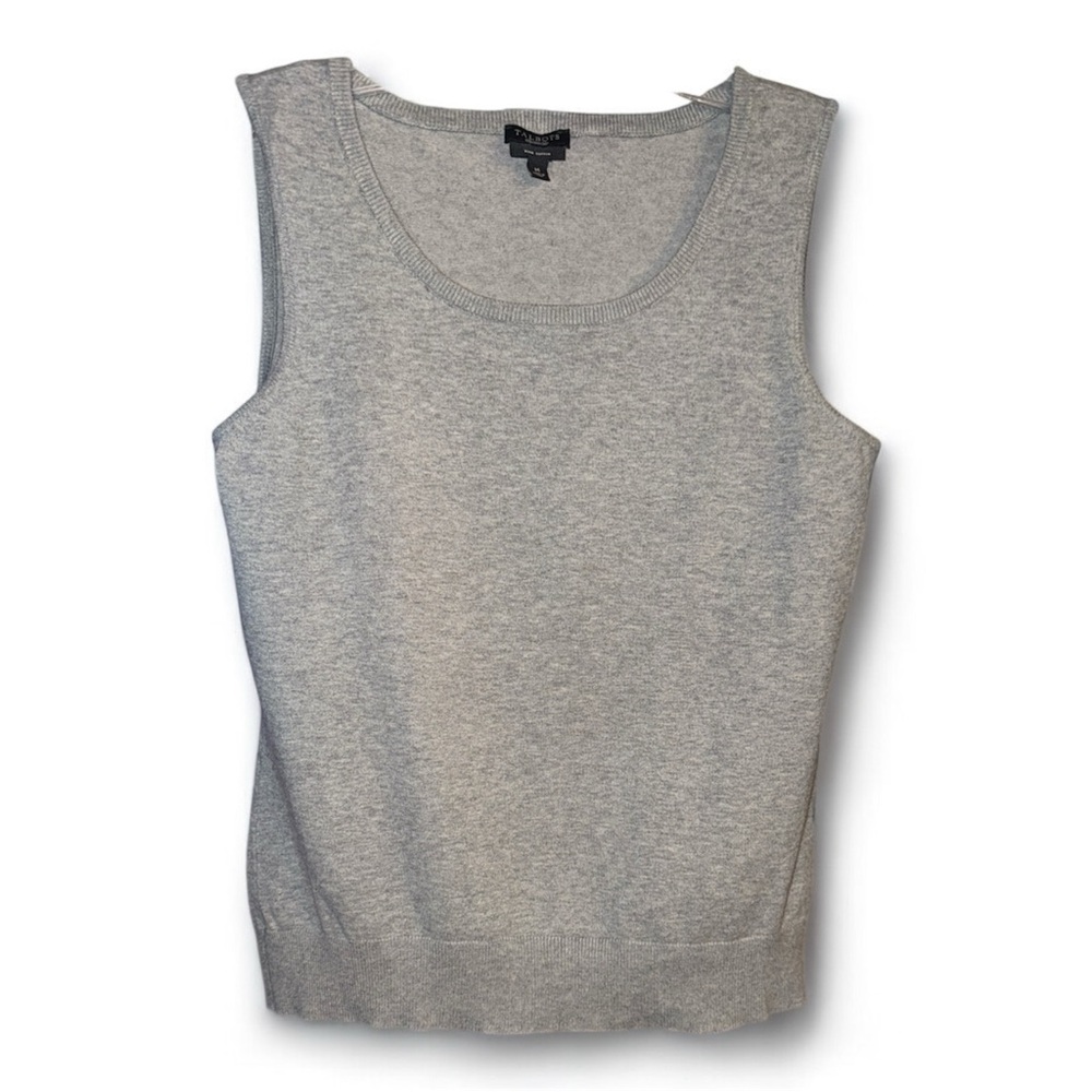 Talbots Gray knit‎ Pima Cotton Sleeveless Knit Top Size medium